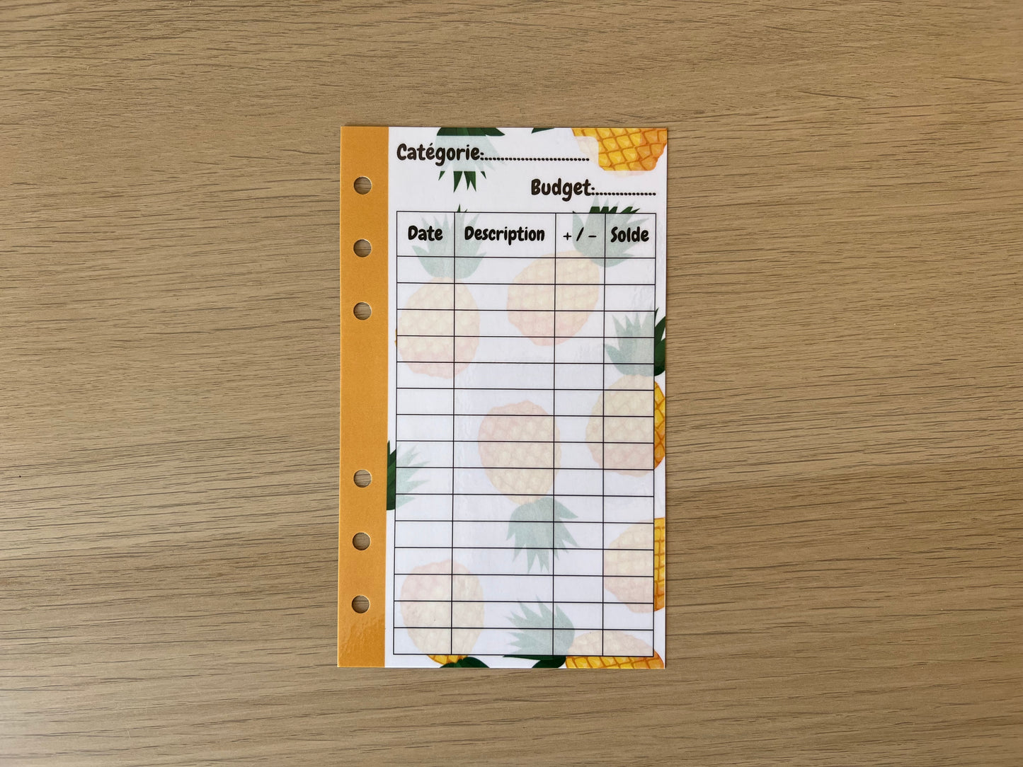 Tracker plastifié perforé A6