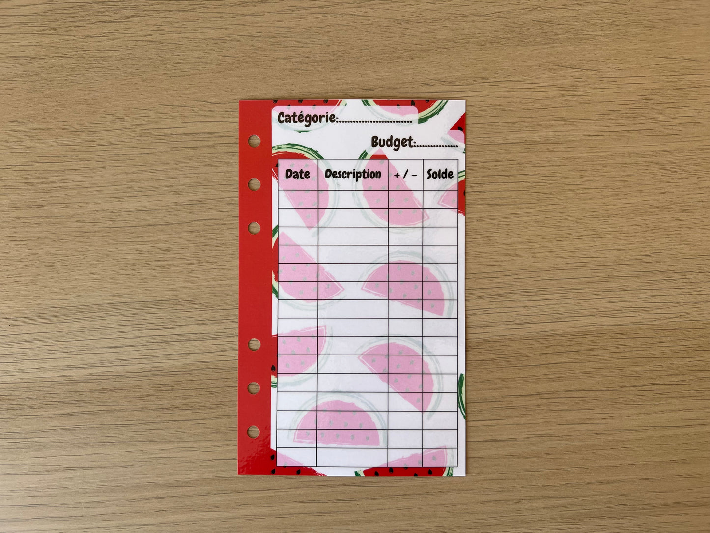 Tracker plastifié perforé A6