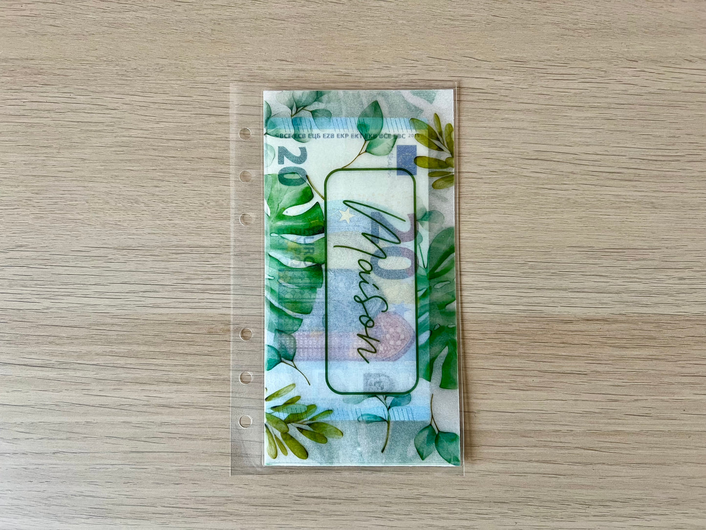 A6 Enveloppe budget plastifiée personnalisée thème jungle