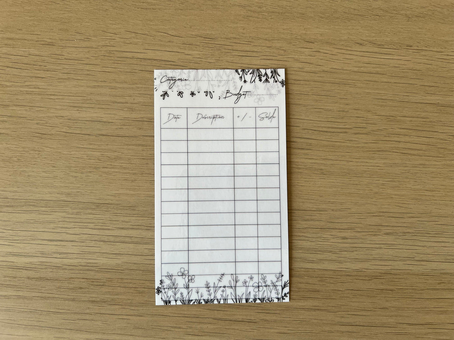 Tracker plastifié A7