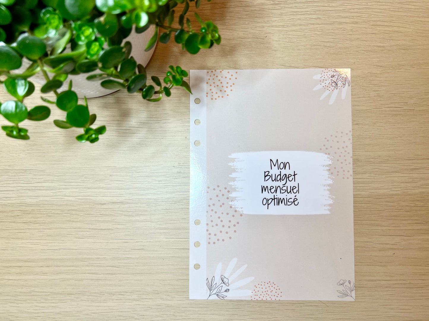 A6 ou A5 Page de garde plastifié perforée