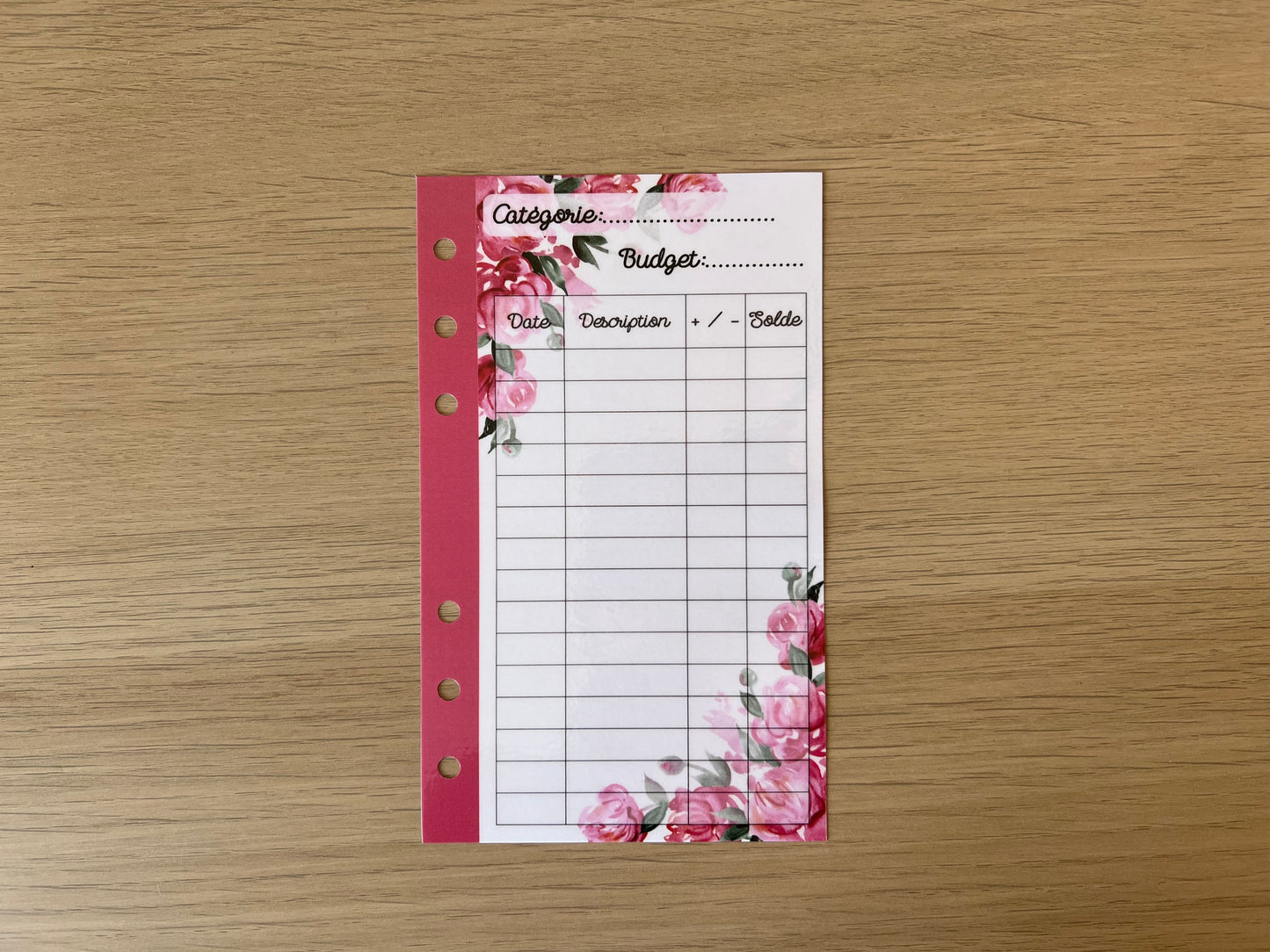 Tracker plastifié perforé A6