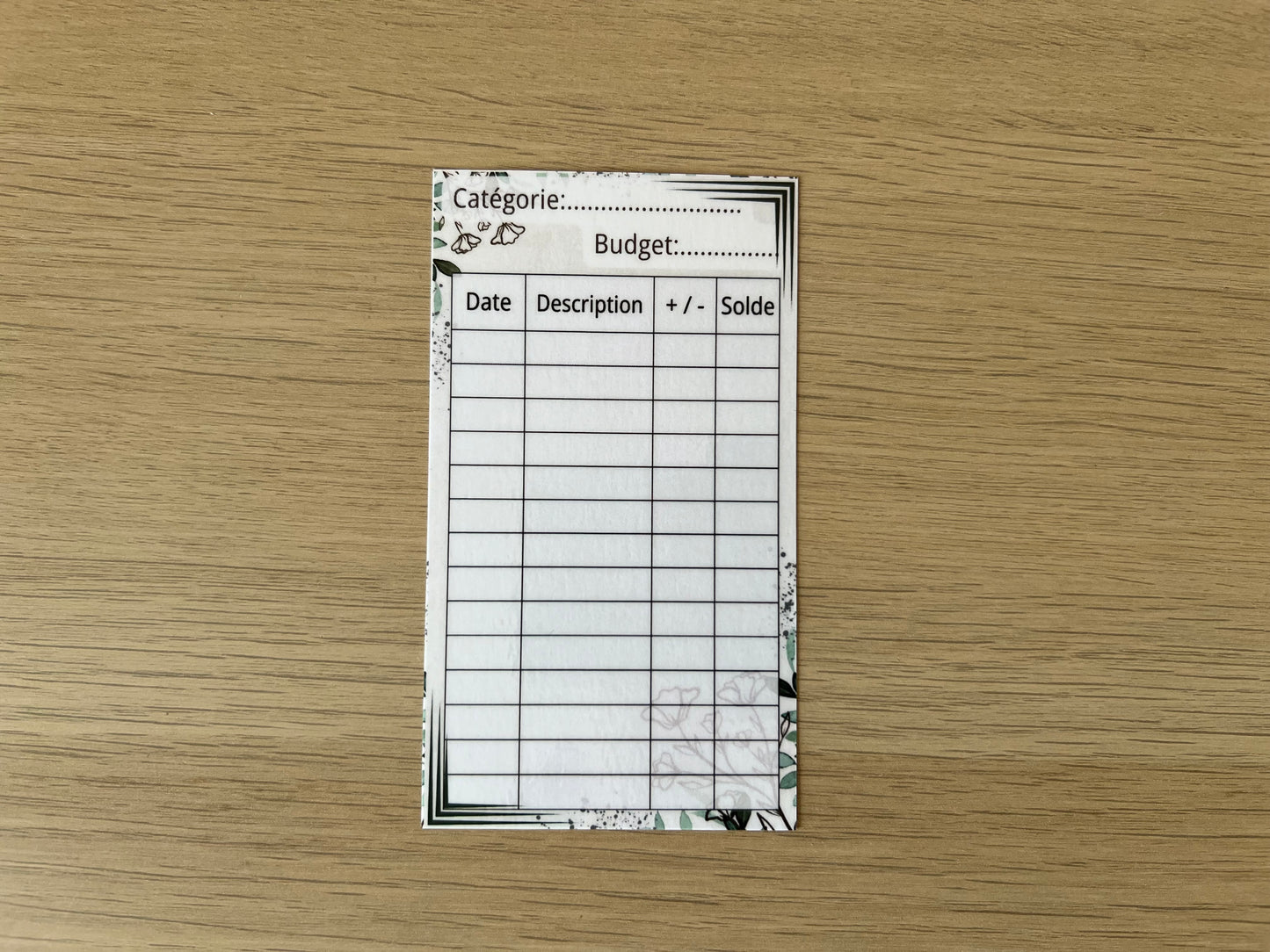 Tracker plastifié A7