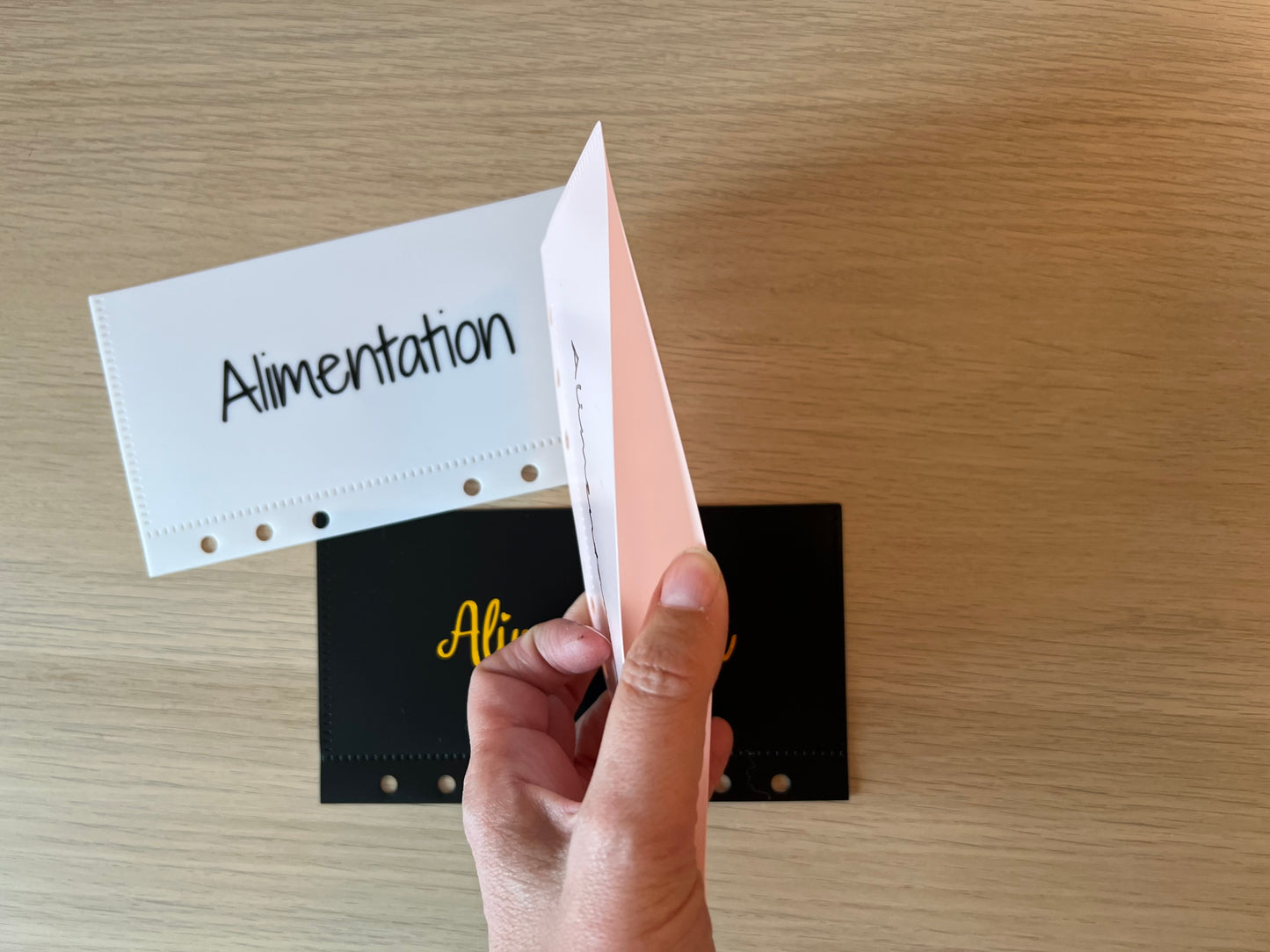 Enveloppes budget personnalisées perforées pour classeur A6