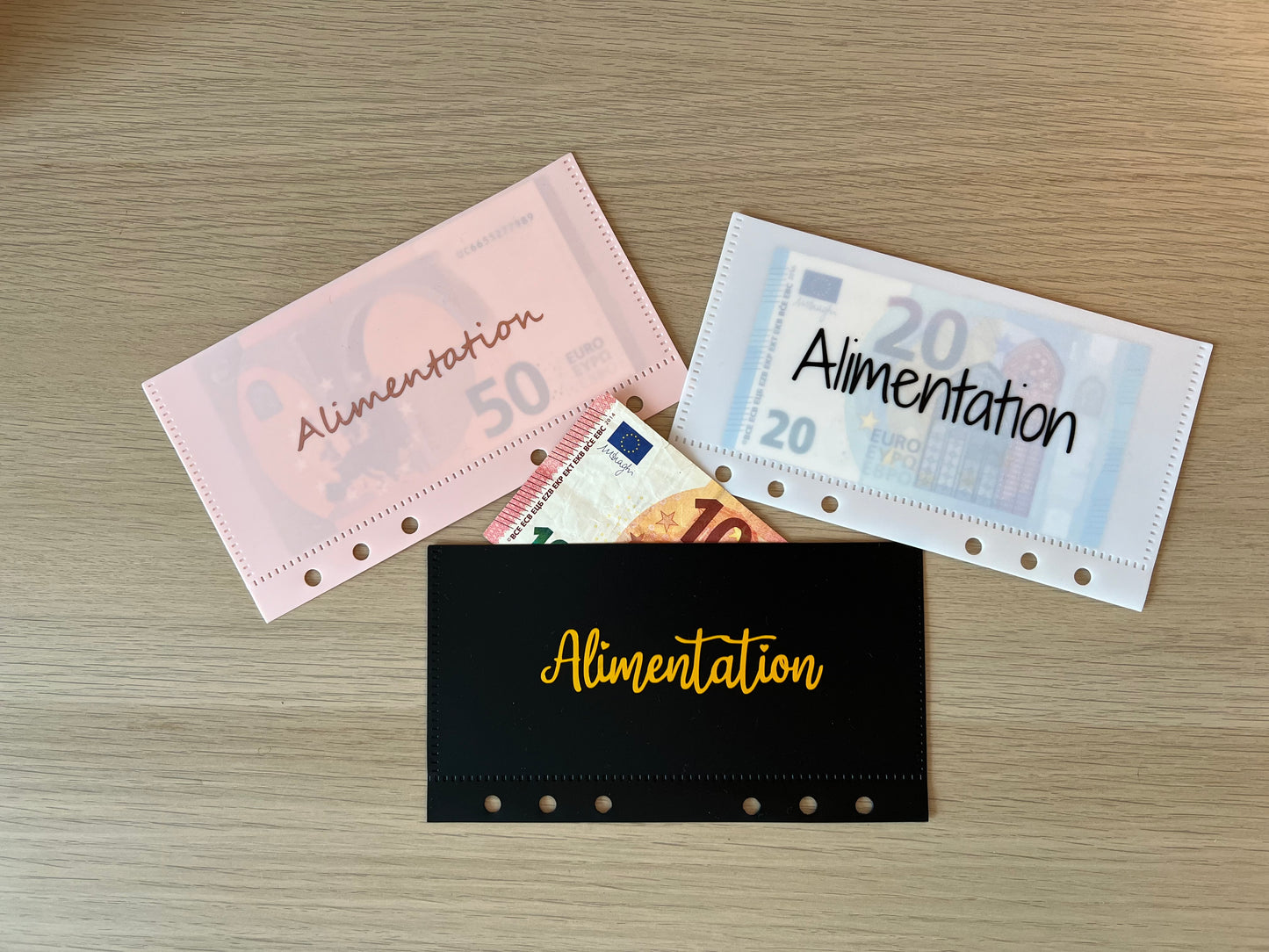 Enveloppes budget personnalisées perforées pour classeur A6