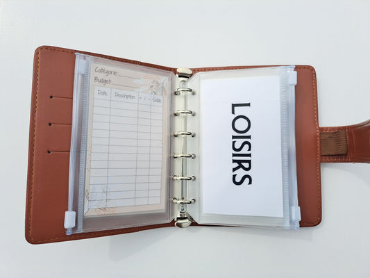 Enveloppe budget personnalisée pour classeur A7 6 anneaux
