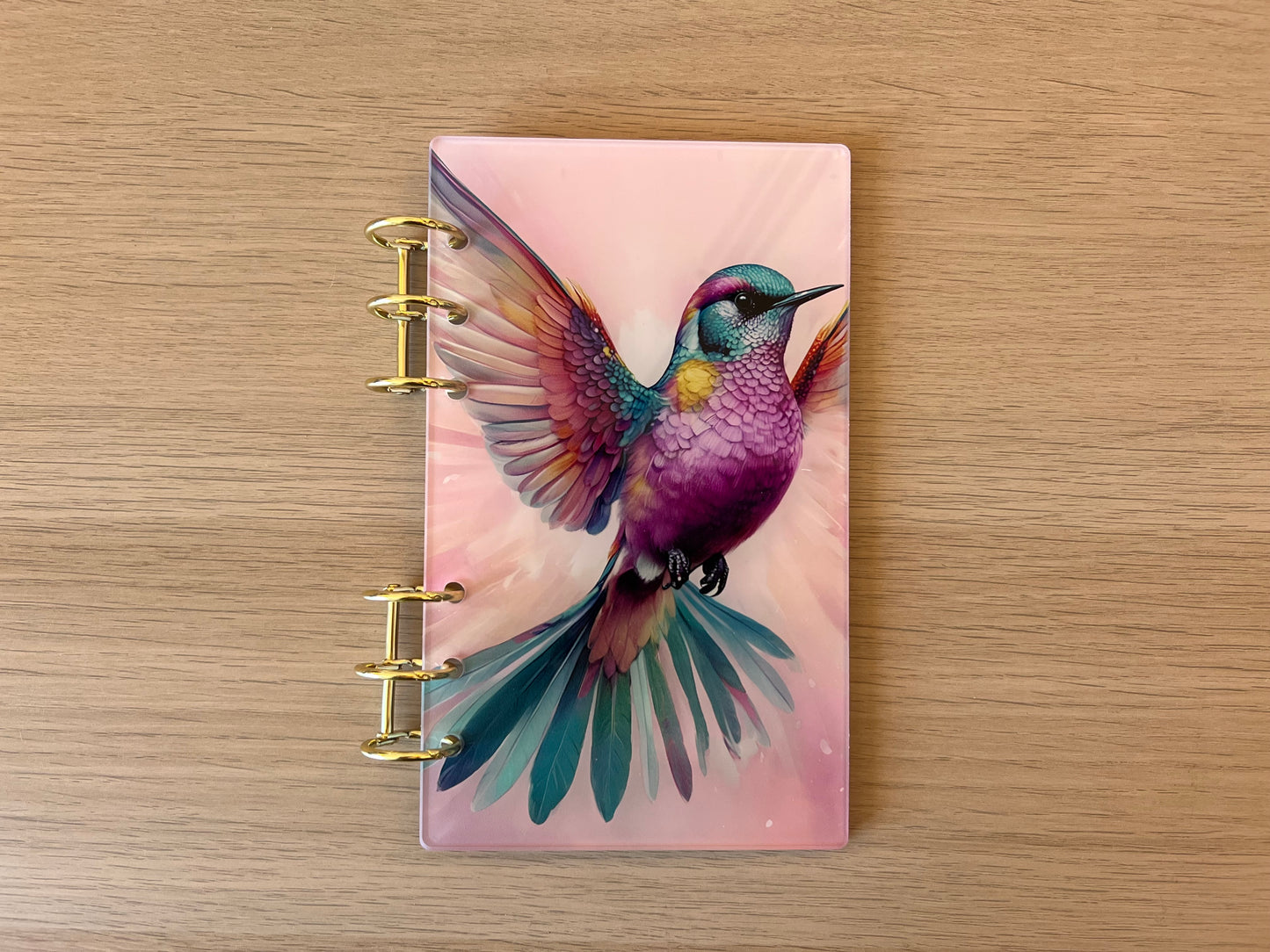 Classeur A6 rigide acrylique colibris