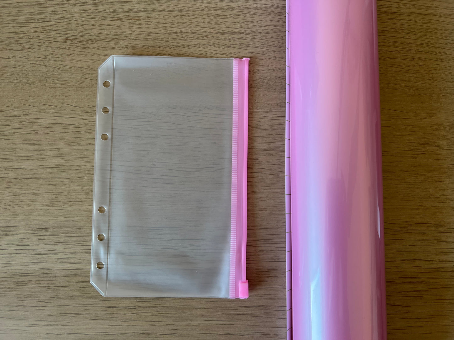 A6 Enveloppe budget zip rose