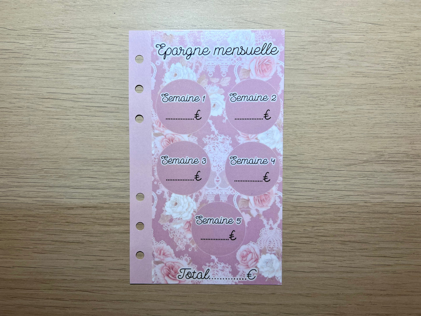 A6 fiches épargnes annuelle ou mensuelle