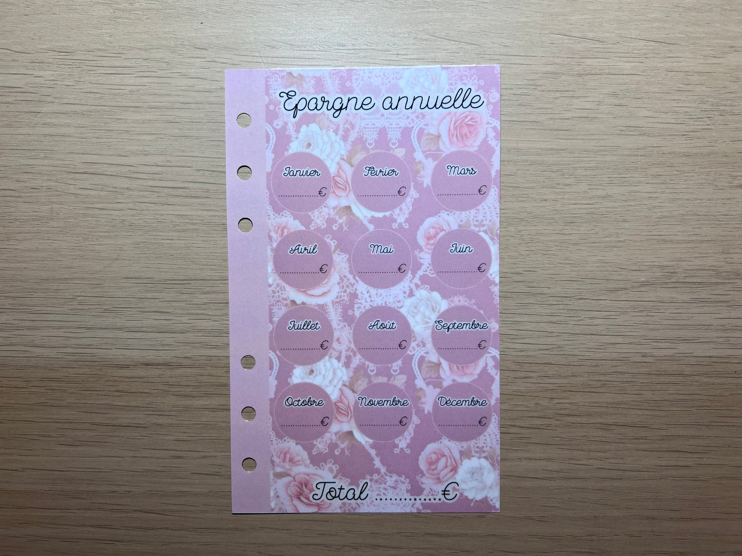 A6 fiches épargnes annuelle ou mensuelle