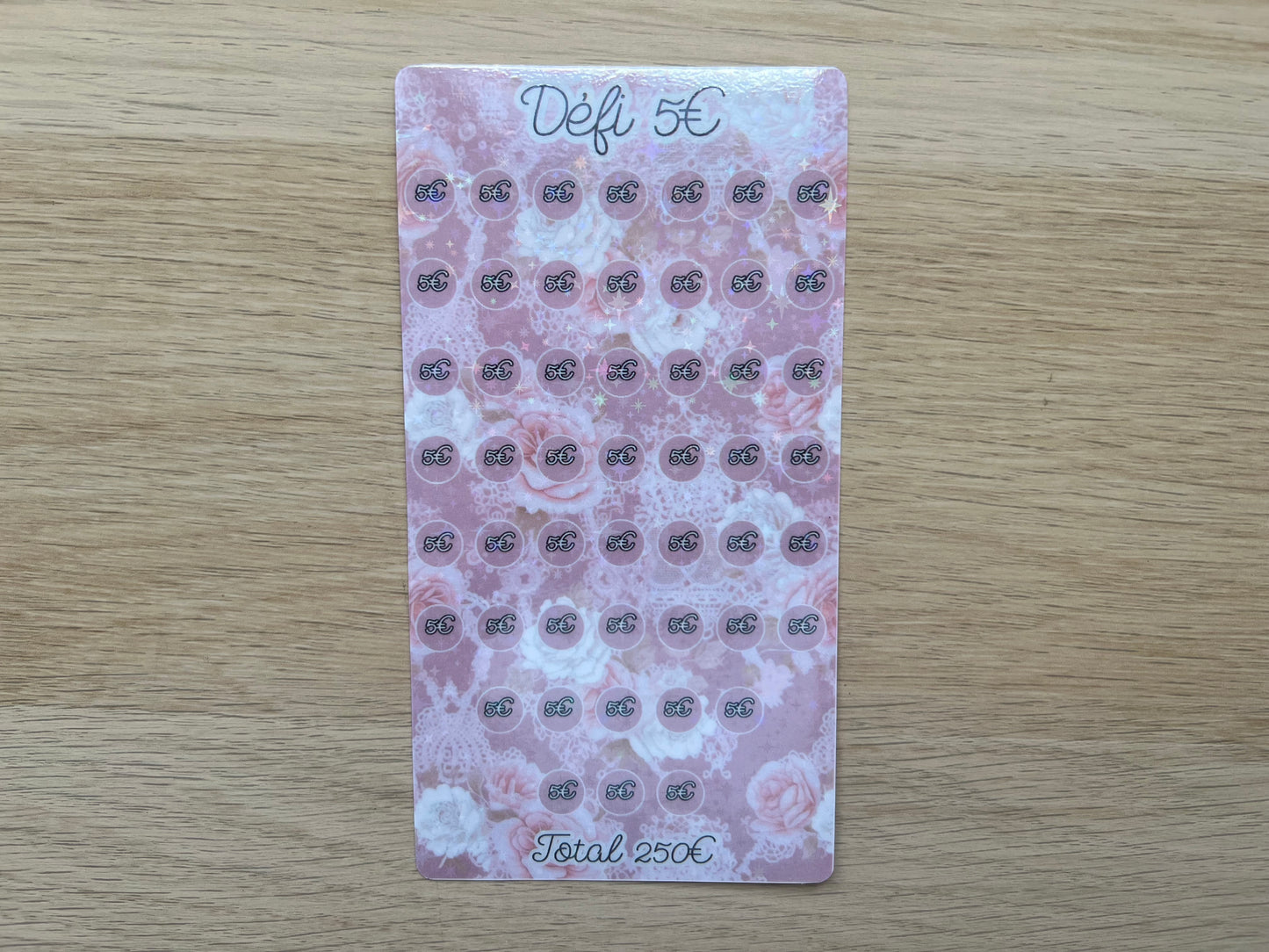 Défis budget A6 pailletés collection "roses et dentelle"
