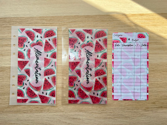 A6 Enveloppe budget pastèques personnalisée
