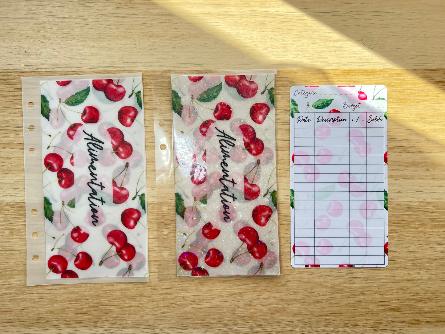 A6 Enveloppe budget cerises personnalisée