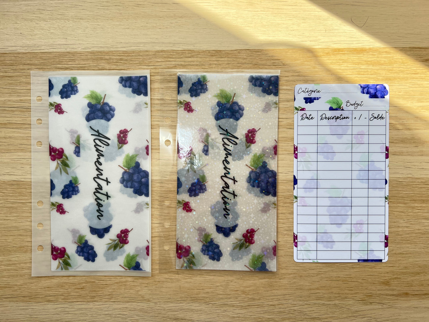A6 Enveloppe budget raisins personnalisée