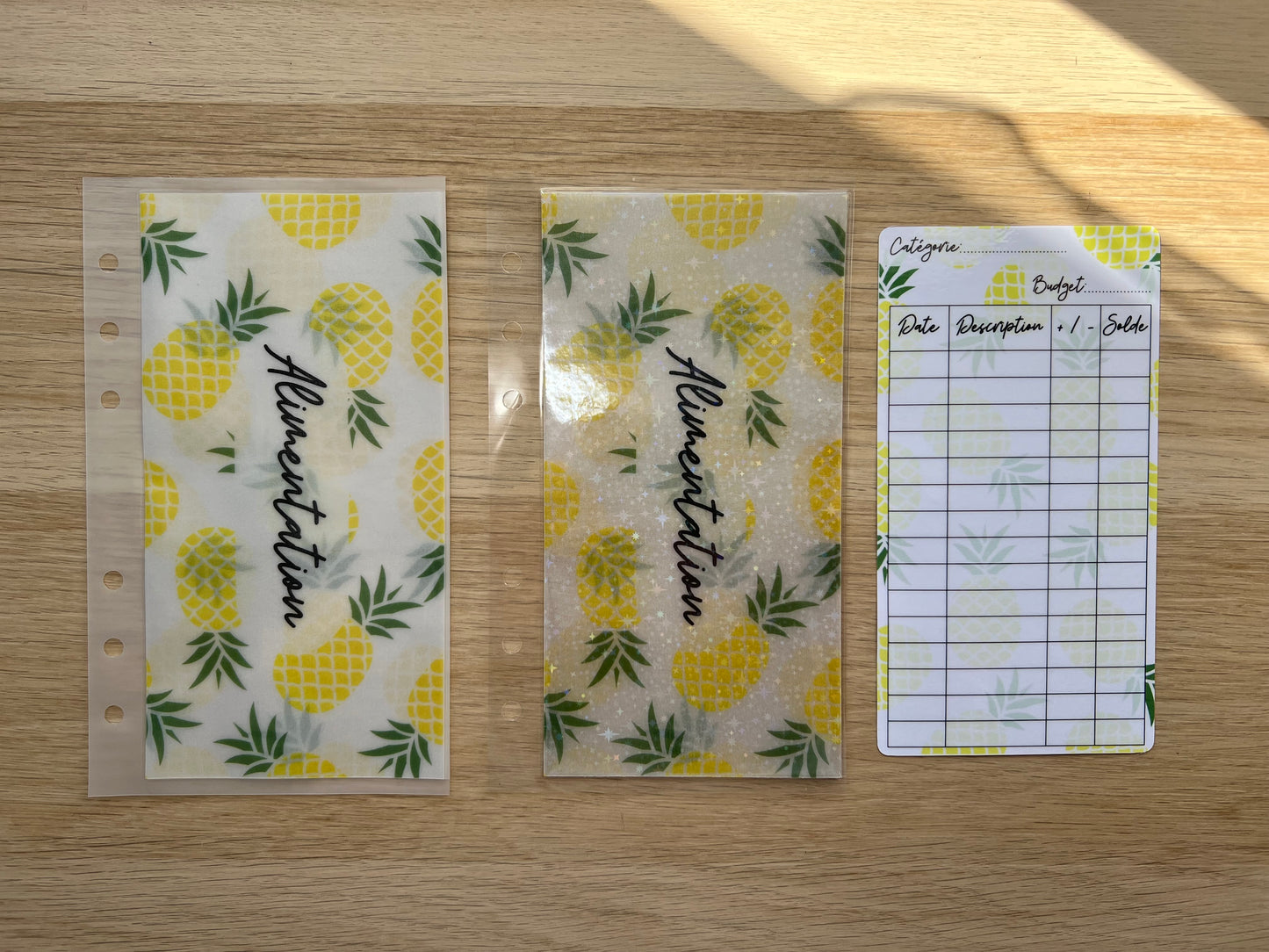A6 Enveloppe budget ananas personnalisée