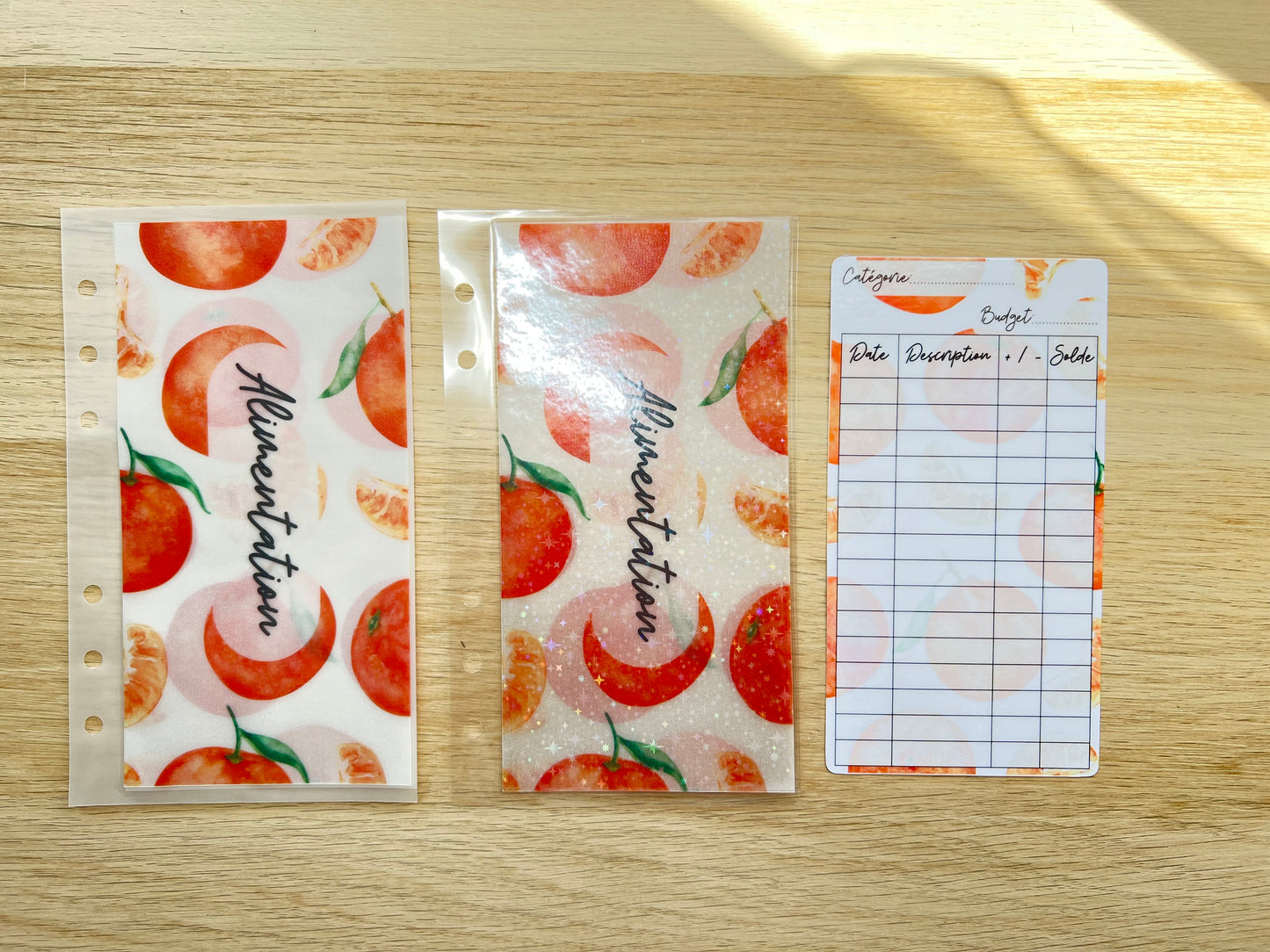 A6 Enveloppe budget clémentines personnalisée