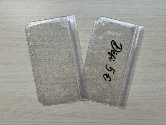 Enveloppe budget pailletée A6 à fermeture sans zip double compartiment