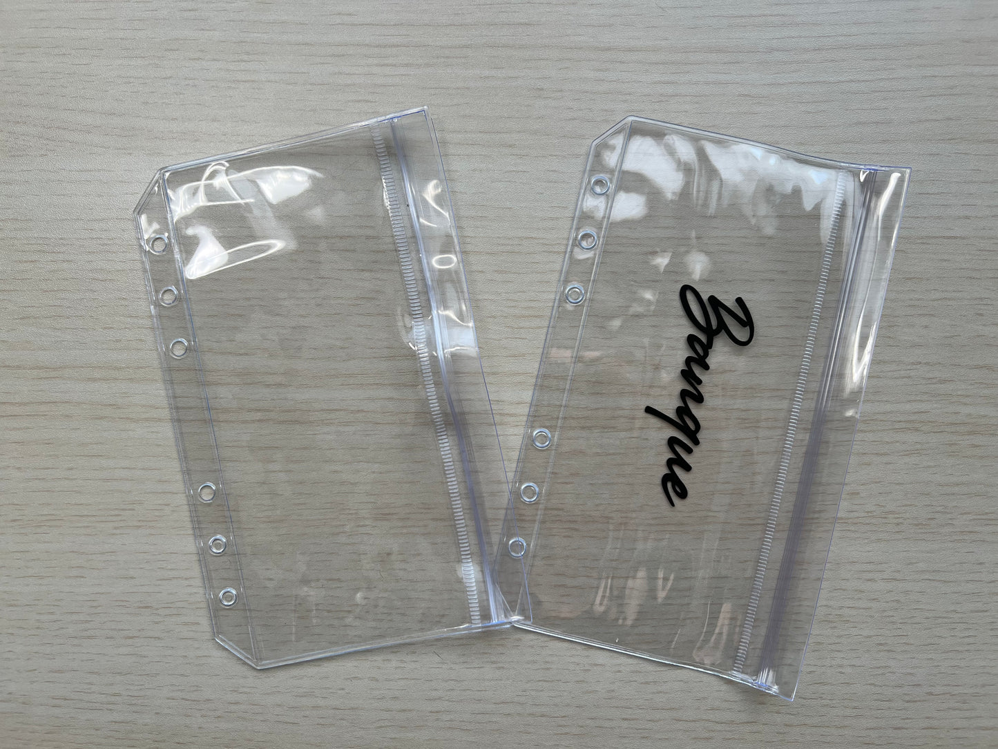Enveloppe budget double compartiment  à fermeture sans zip transparente A6