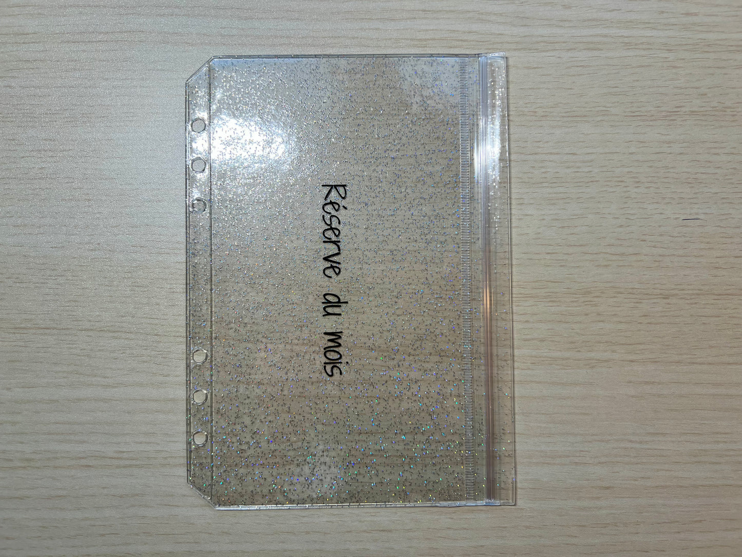 A5 Enveloppe budget pailletée double compartiment fermeture sans zip