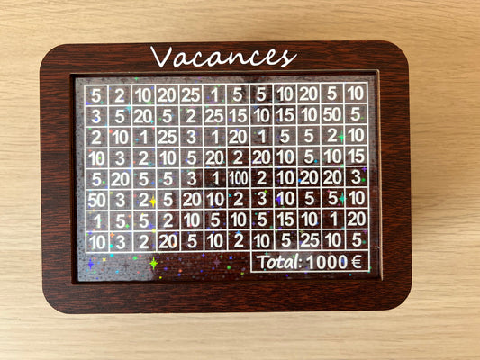 Tirelire défi 1000 euros personnalisée