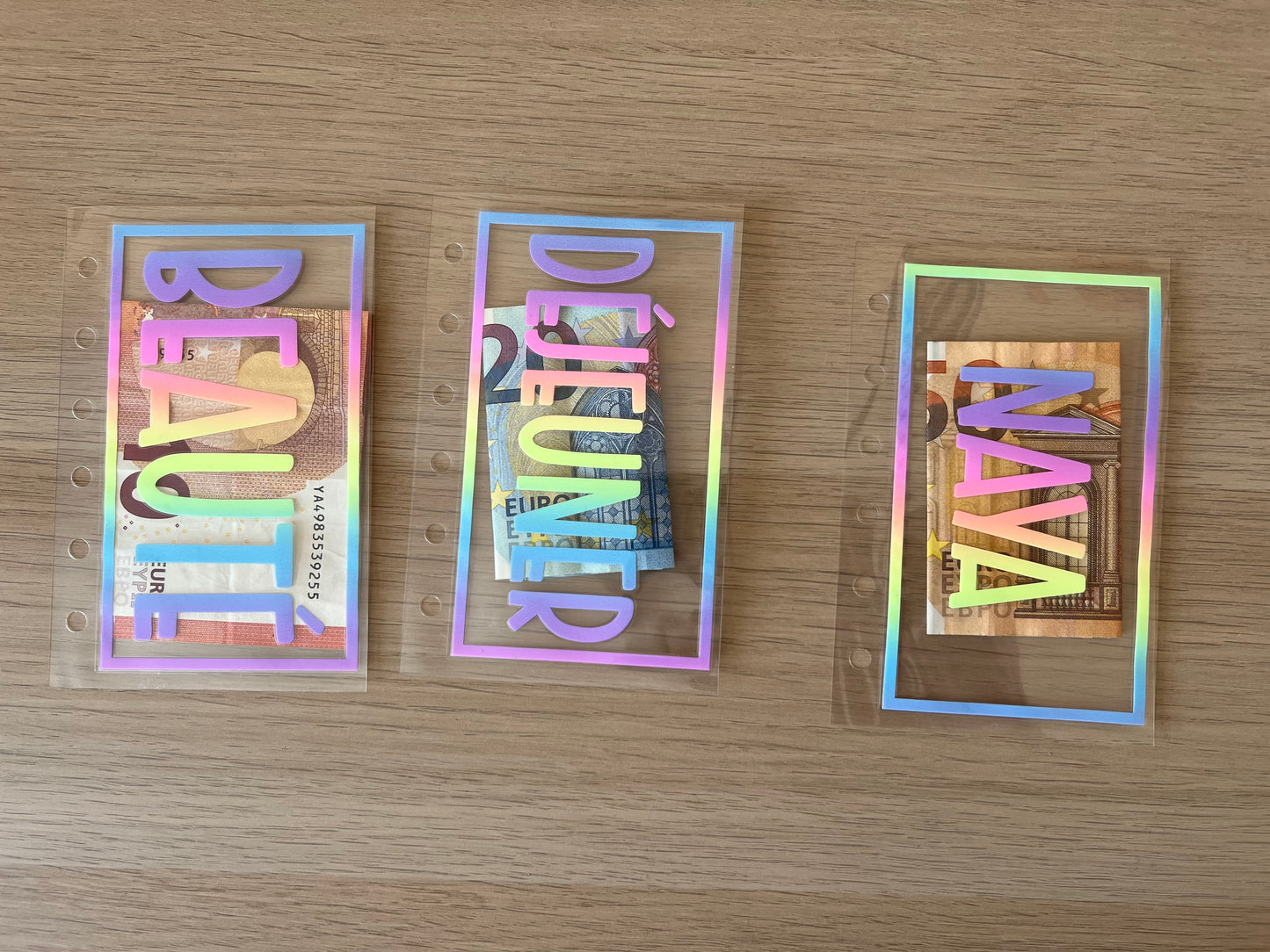 A7 Enveloppes budget personnalisées arc en ciel